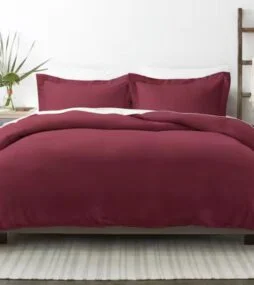 Becky Cameron Performance Burgundy Queen 3-Piece Duvet Cover Set