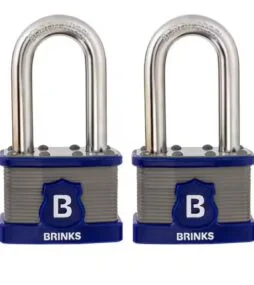 Brinks 2-in. (50 mm) Commercial-Grade Laminated Steel XT Keyed Padlock, 2-in. Shackle, 2-Pack