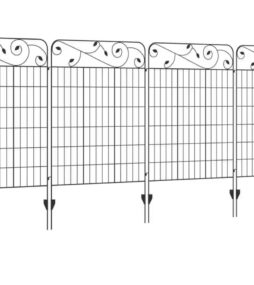 Outsunny 138.5 in. Metal Fence Panels (4-Pack)