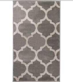 TrafficMaster Seyward Trellis Striped Grey 3 ft. x 4 ft. Rectangle Indoor Runner Rug