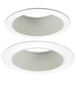 HALO E26 Series 6 in. White Recessed Ceiling Light Fixture Trim with White Straight Side Metal Baffle