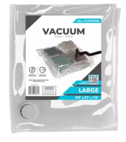 Pratt Retail Specialties Large Clear Plastic Vacuum Space Saver Storage Bag
