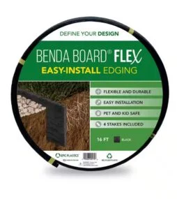 Epic Plastics 16 ft. x 3.3 in. x .30 in. Benda Board Flex Plastic Black Edging Pack (4-Stakes Included)